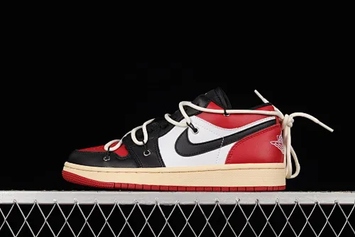 All categories Air Jordan Jordan series basketball shoes Air Jordan 1 Low Z version Air Jordan 1 Low AJ1 Joe 1 customized version Chicago color matching deconstruction Sports culture basketball shoes 553560-612